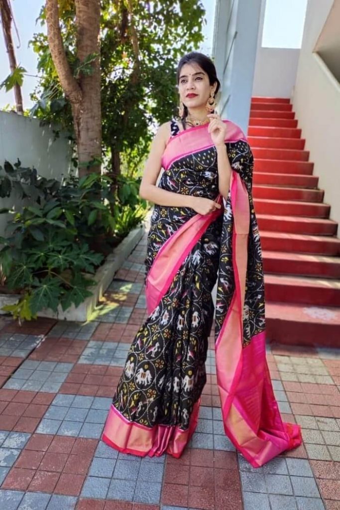 ikkat pattu blouse pieces