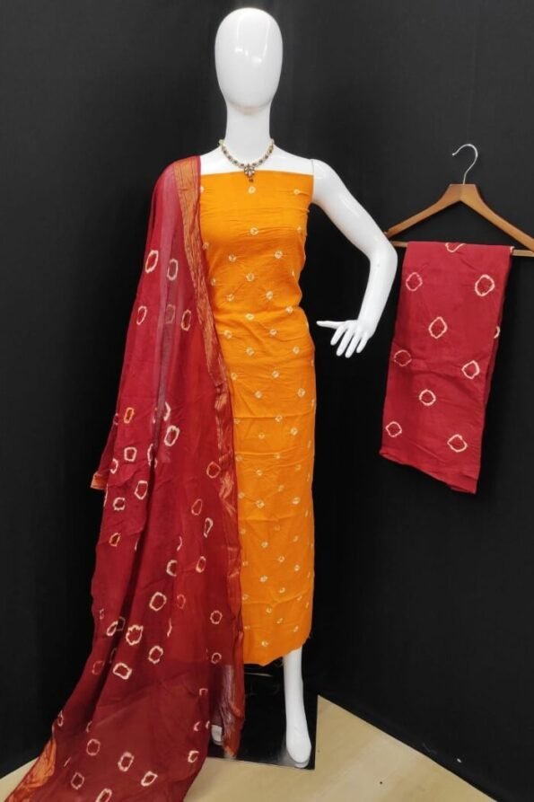 Amazing Cotton Bandhani Salwar Suit Dress Material-kt01f