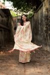 Beautiful Orgenza silk saree with tie and dye printing-ISHA02bb