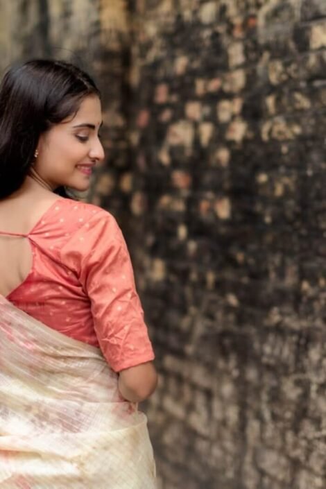Beautiful Orgenza silk saree with tie and dye printing-ISHA02bc