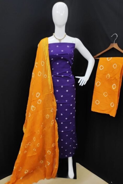 Intricate Cotton Bandhani Salwar Suit Dress Material-kt01b