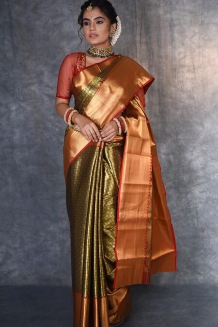 Kanjivaram Soft silk Pure zari weaving saree-af13c