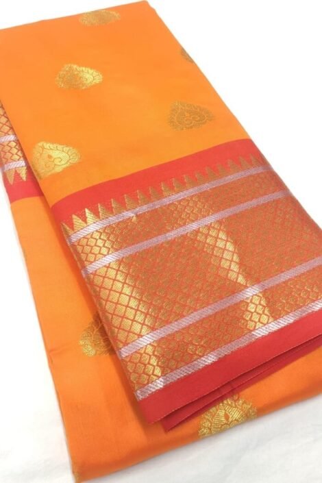 Yellow Lichi silk saree with zari motifs enclosed-tt06ea