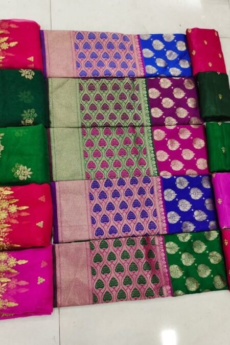 Royal Blue & Pink Traditional Half Saree-pvr05