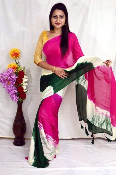 Pink Tie-n-dye Silk Saree-adi01ba