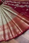 Red Kanjiveram Silk Zari half saree with blouse-rads02ba