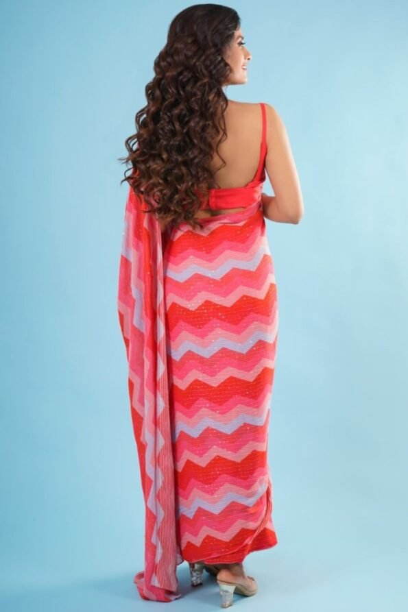 Attractive Vichitra Silk Crochet Work Saree-me113a