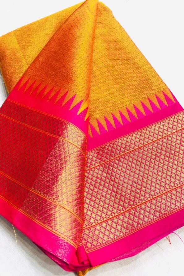 Orange Pink Soft khann gold weaving Rich Pallu-OFF05I