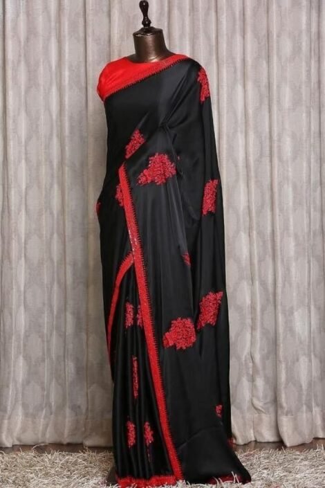 Exquisite Black Designer Fancy Silk Saree-prc01ab