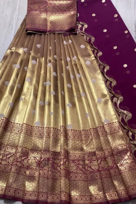 Golden South Traditional Half saree-VVG01d