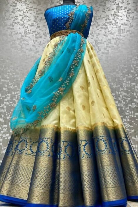 White South Indian Fashion Lehenga Choli-PVR09c
