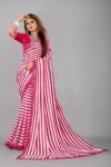 Pink Georgette saree Zebra Printed with Fancy Border-PYM01d