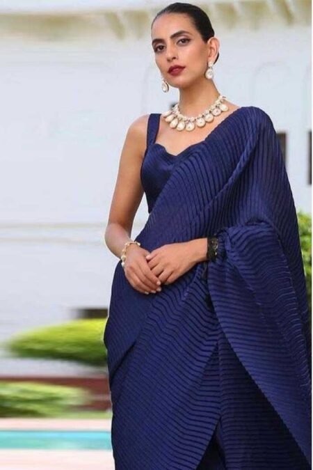 Premium Pleated Silk Designer Saree-PHF07h
