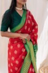 Lovely Red ikkats Pattu Sarees-Ras09Cc