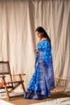 latest ikat pattu sarees in Blue-Ras09da