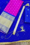 pink and blue combination half sarees-PVRG22a