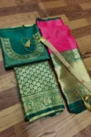 pink and green half saree-PVRG24a