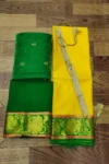 yellow green half saree-PVRG27ba