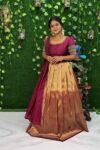 lehenga half sarees in gold colour-VTZ07a