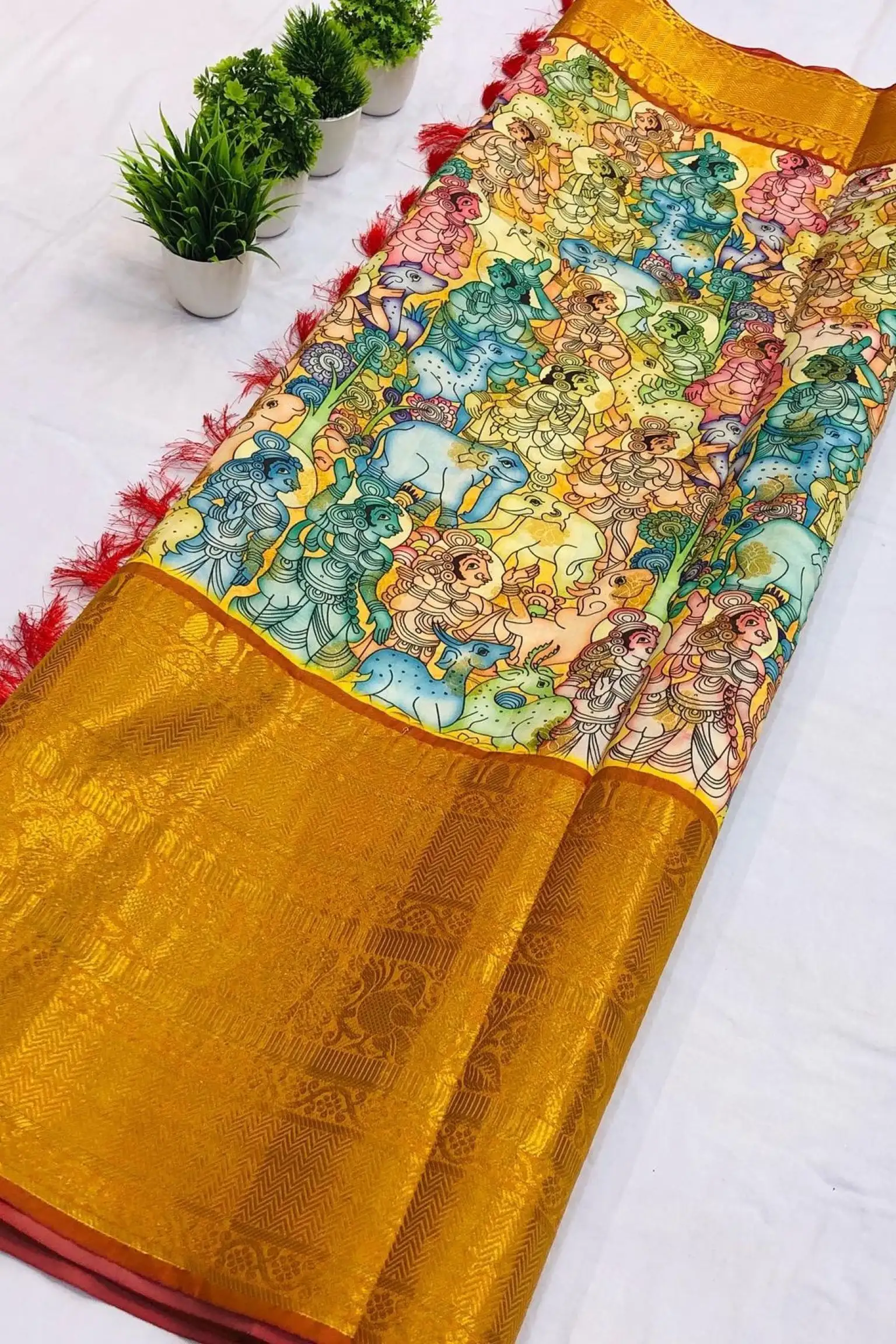 Latest Maheshwari Cotton Silk Handloom Saree with Blouse - Buy Online |  Kapaas Katha