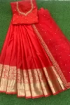 red lehenga look-VT1010