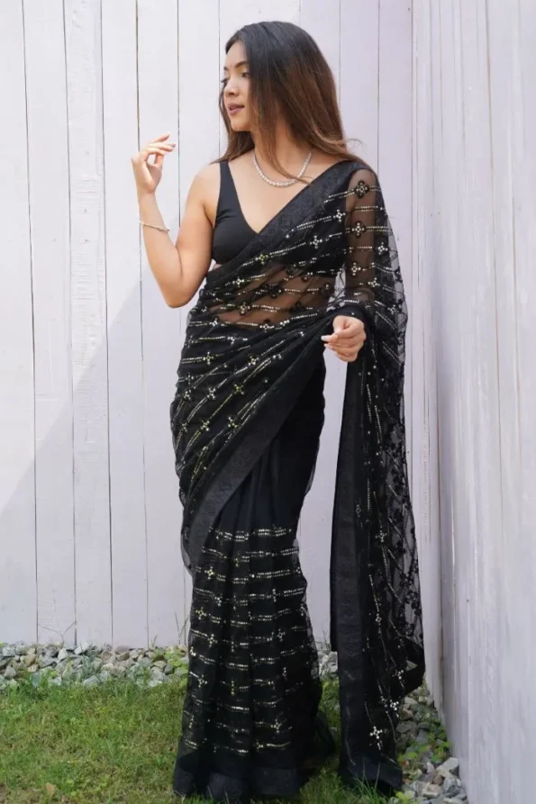 freshers party look in saree-RV5044a