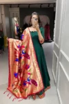 plain long gown with dupatta-YNF5322a