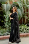 Black Heavy georgette sequence embroidery saree (2)