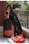 Black banarasi silk saree (3)