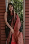 Black banarasi silk saree (3)