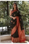Black banarasi silk saree (3)