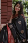 Black banarasi silk saree (3)