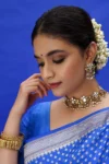 Blue banarasi soft silk saree (2)