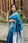 Blue banarasi soft silk saree (2)