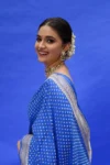 Blue banarasi soft silk saree (2)