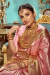 Pink banarasi soft silk saree (2)