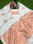 White banarasi soft silk saree (3)