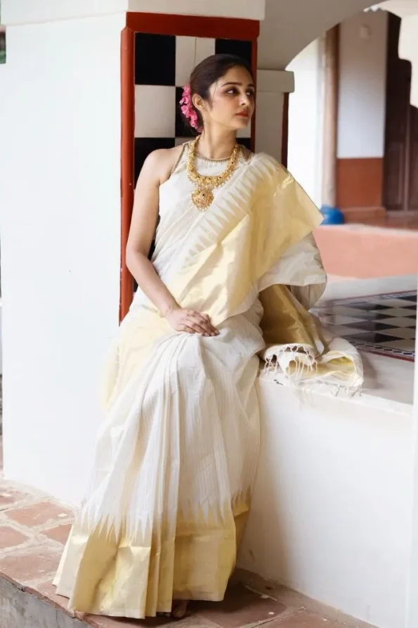 White kanjivaram silk saree (4)