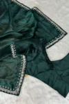 Green geemichu silk real mirror saree (5)