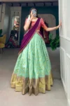 Jacquard silk zari weaving work lehenga choli (4)