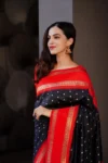 Navy blue banarasi silk saree (2)