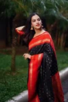 Navy blue banarasi silk saree (2)