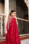 Red heavy rangoli siIk saree (1)