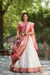 White Jacquard paithani lehenga choli (4)