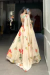 White floral print georgette lehenga (3)